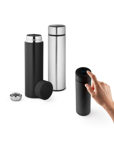 ROSSI stainless steel bottle 470 ml with thermometer | 2M Numérique