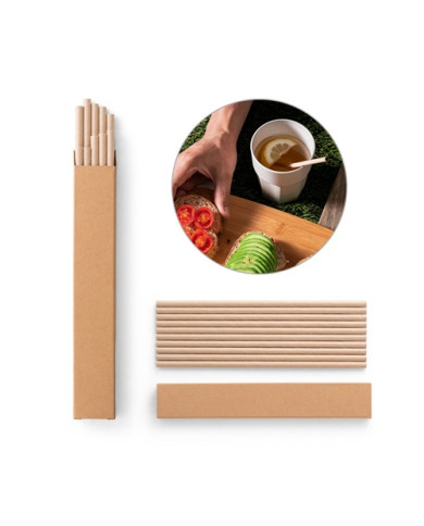 LAMONE. Lot de 10 pailles en papier kraft