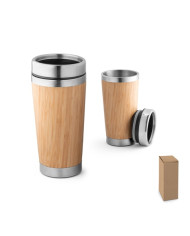 PIETRO. Tasse de voyage 500mL en babou et acier inox