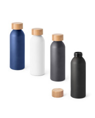 QUETA. Bouteille 550mL en aluminium avec bouchon en bambou