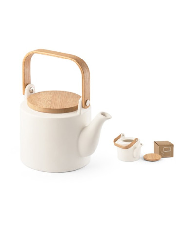 Tetera GLOGG de cerámica 700 ml con asa de bambú | 2M Numérique