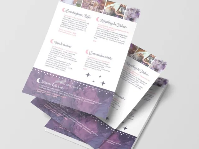 Creación de una identidad gráfica completa para Claire, terapeuta de Reiki y comunicación animal