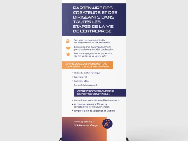 Impresión de un Roll up de evento para nuestro asesor contable: una alianza de confianza