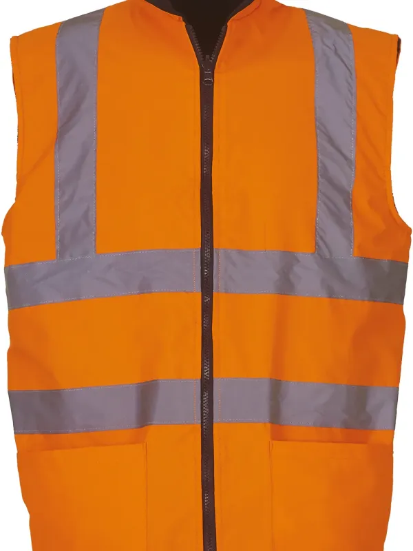 Hi-vis reversible fleece bodywarmer