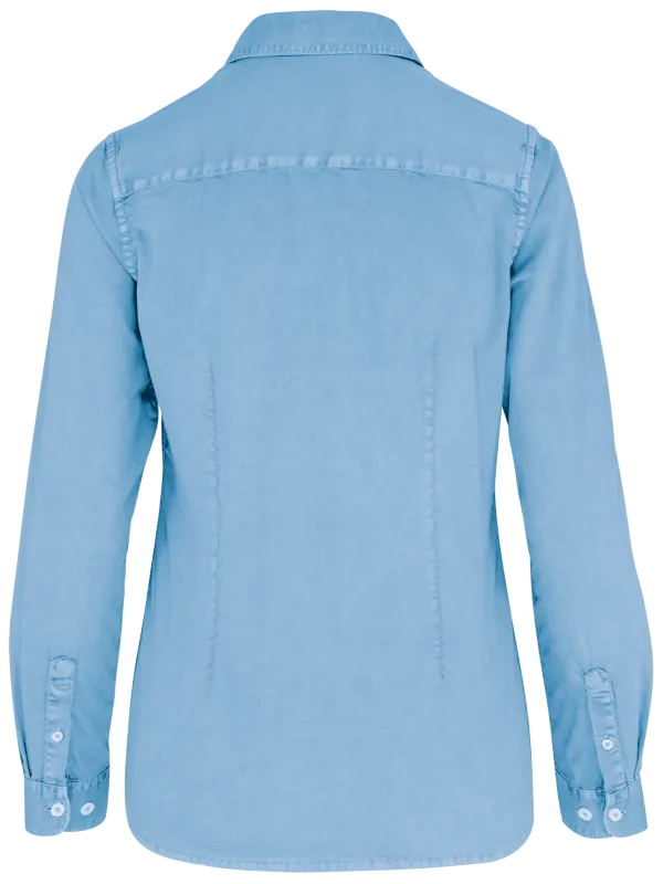 Eco-friendly ladies’ washed effect shirt