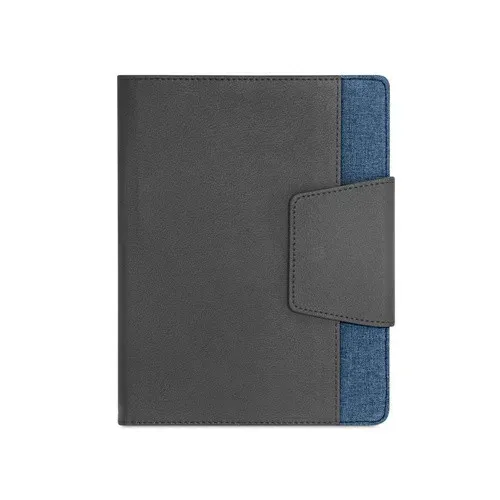 RUSSEL. Couverture en PU et tissu polyester avec bloc-notes A5 avec pages unies