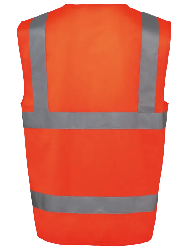Unisex recycled high-visibility safety vest with zip
