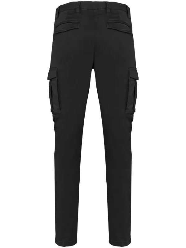 Eco-friendly men’s washed effect cargo trousers