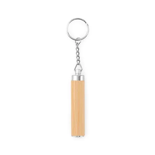RACHEL. Porte-clés en bambou et ABS avec lampe torche LED
