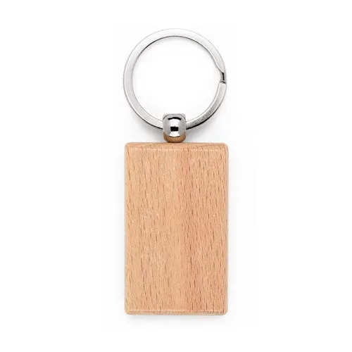 STEWIE. Porte-clés rectangulaire en bois de hêtre