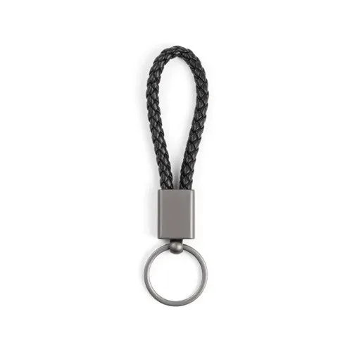 KETCHUM. Porte-clés rectangulaire en cordon tressé en polyester (dont 21 % recyclé) et polyuréthane (79 % recyclé)