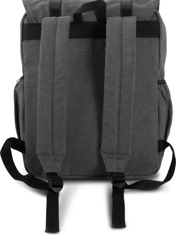 Flap-top canvas backpack