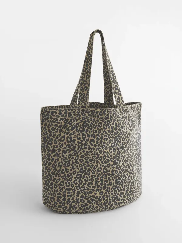 Sac cabas en toile imprimé léopard