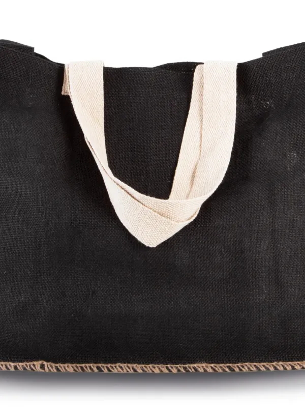 Jute bag with contrasting stitching
