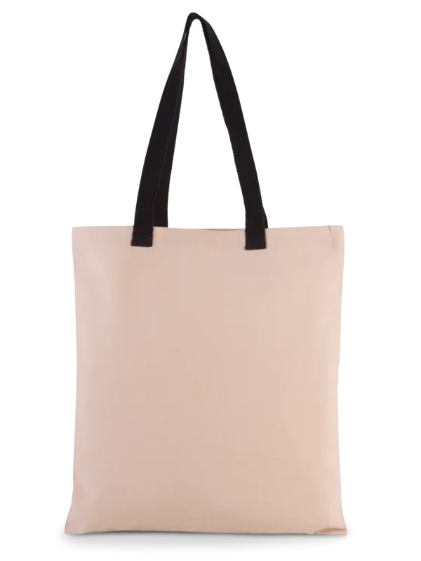 Flat canvas shopper with contrast handle