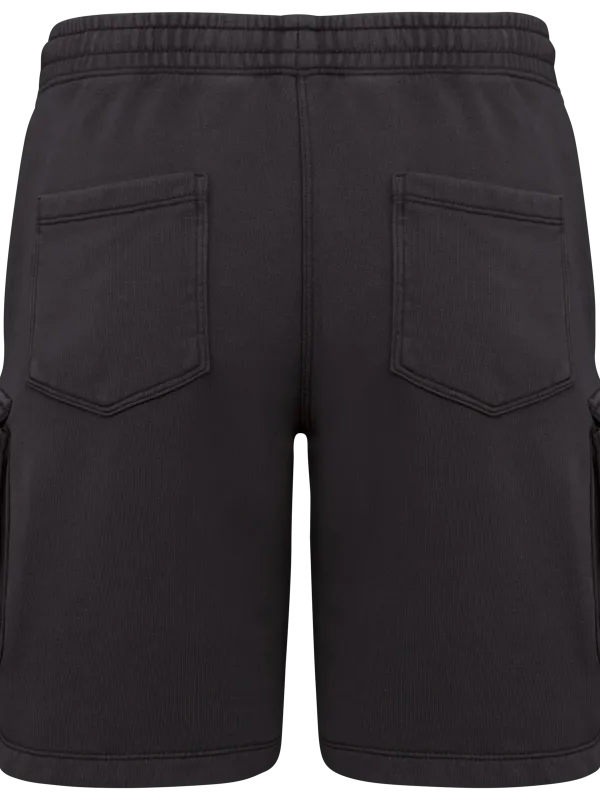 Eco-friendly men's French Terry washed effect cargo shorts