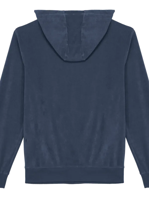 Eco-friendly men's Terry Towel full zip hooded sweatshirt