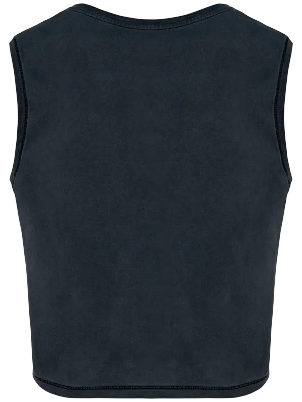 Camiseta sostenible crop sin mangas de mujer