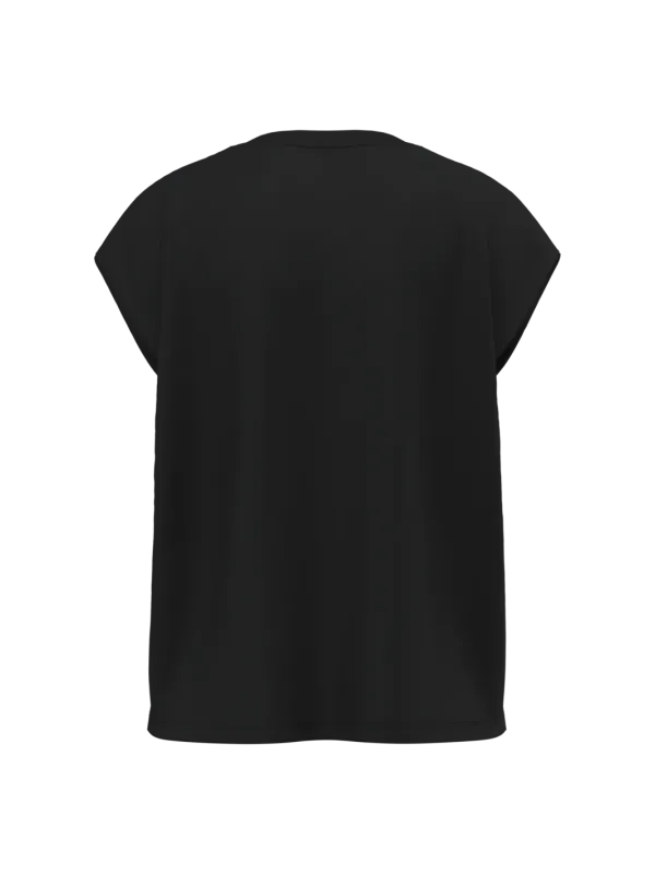 Camiseta ecorresponsable sin mangas con hombreras de mujer