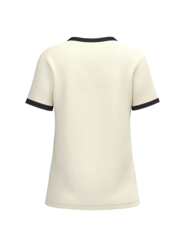 Eco-friendly ladies' ringer t-shirt with washed effect binding