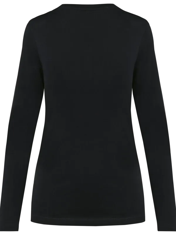 Camiseta Supima® de cuello redondo y manga larga de mujer