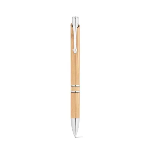 Produit BETA BAMBOO. Stylo à bille en bambou avec clip et attributs métalliques Image