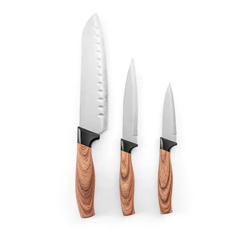 Produit BAHARAT. Lot de 3 couteaux de cuisine avec lame en acier inoxydable et manche ergonomique Image