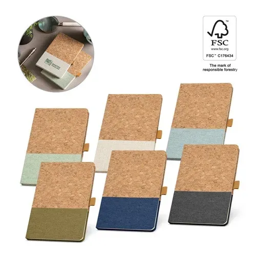 KLEE. Cuaderno A5 de corcho y lino con hojas rayadas