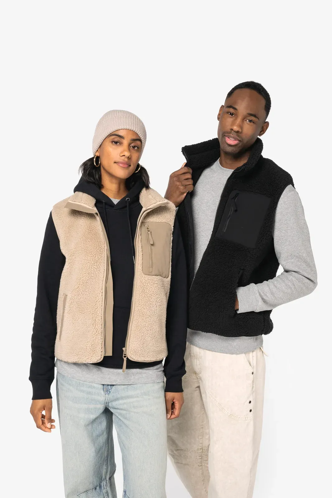 Eco-friendly unisex sherpa bodywarmer