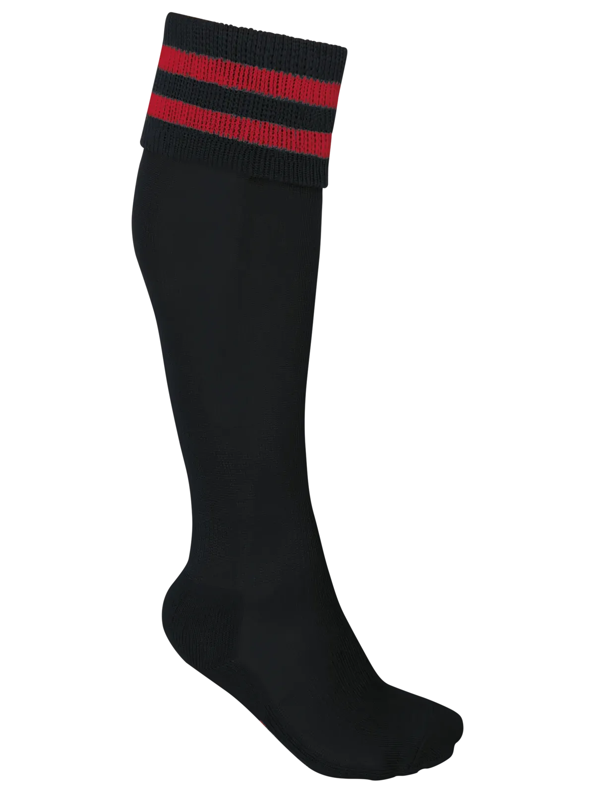 Calcetines deportivos de rayas unisex – Black / Sporty Red