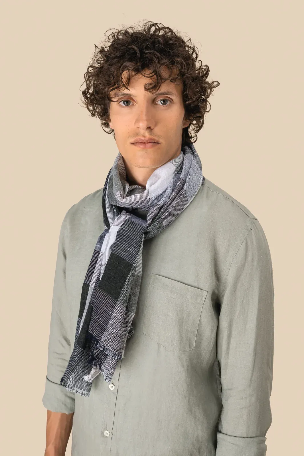 Fular de cuadros unisex