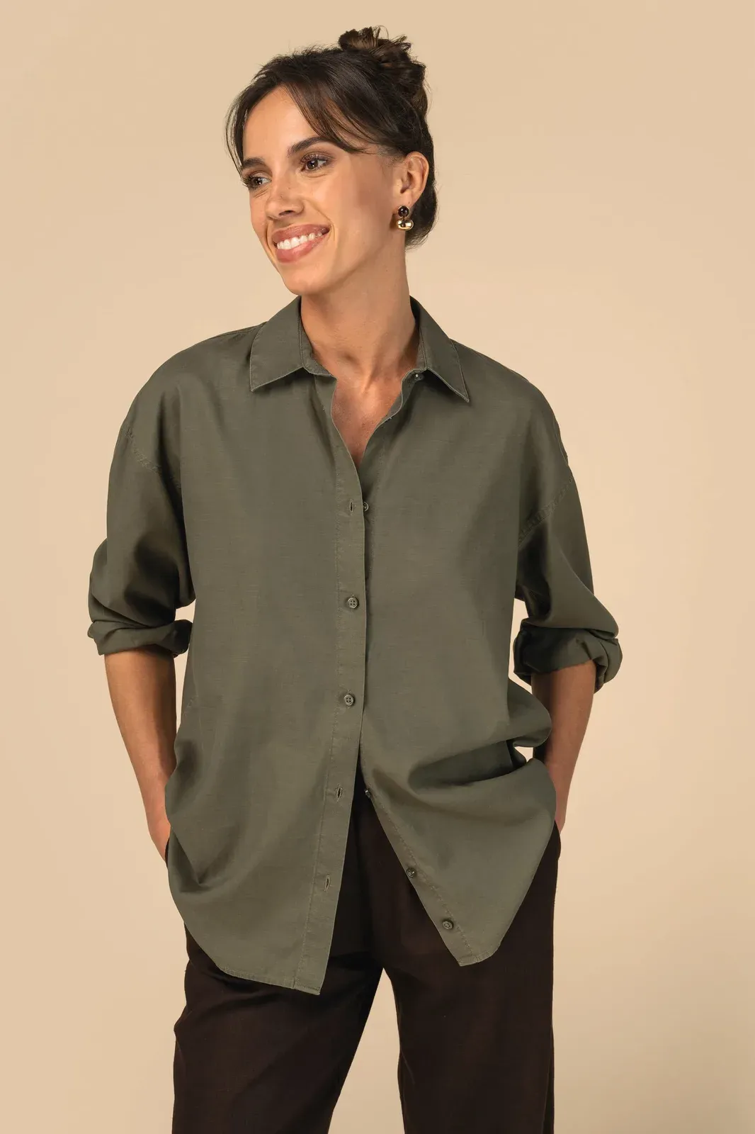 Camisa ecorresponsable de lyocell de mujer