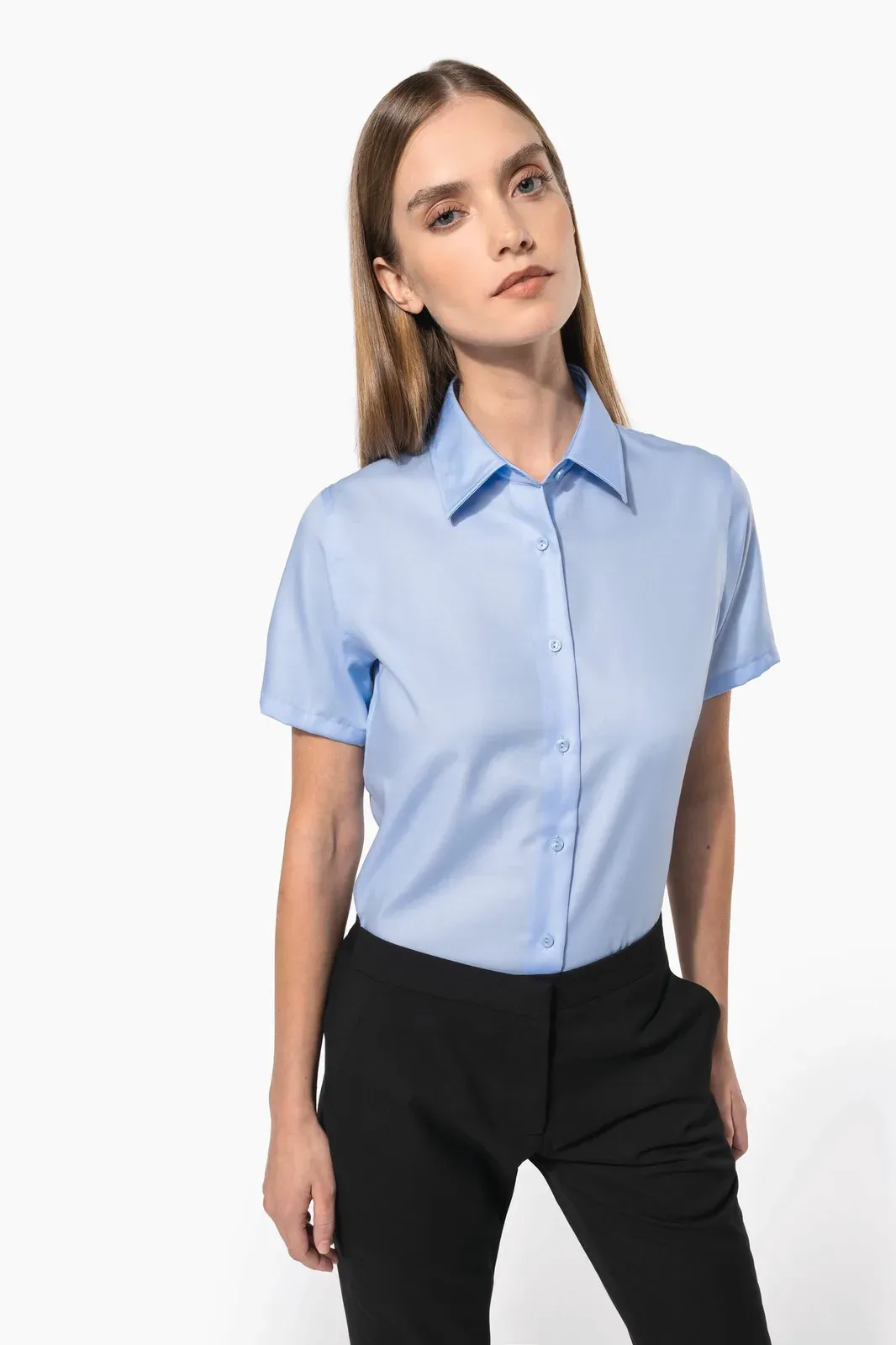 Ladies' short-sleeved non-iron shirt