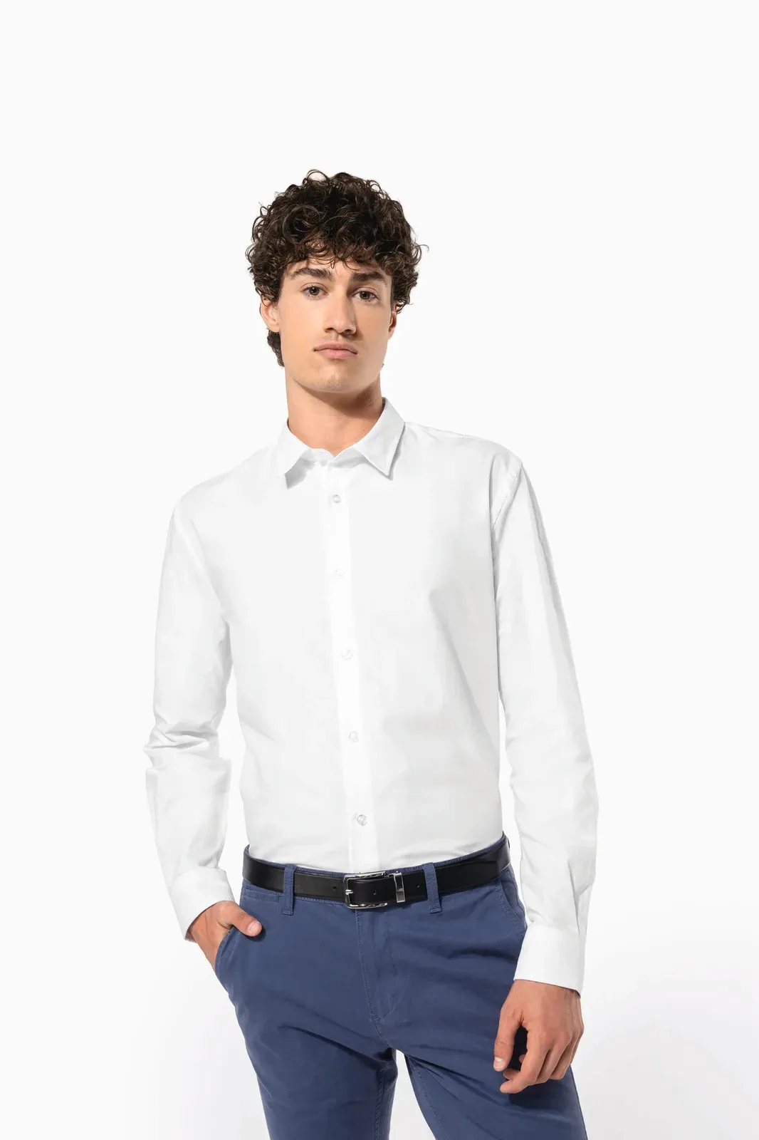 Camisa oxford de manga larga de hombre