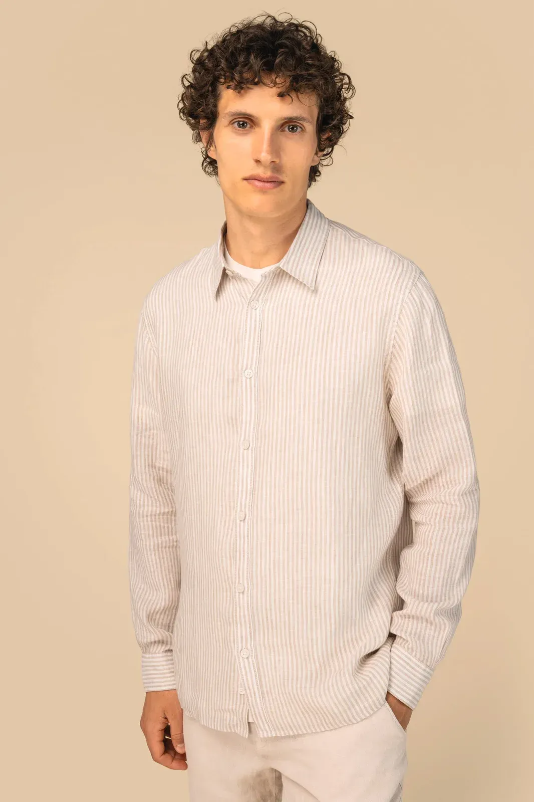 Men's striped linen shirt