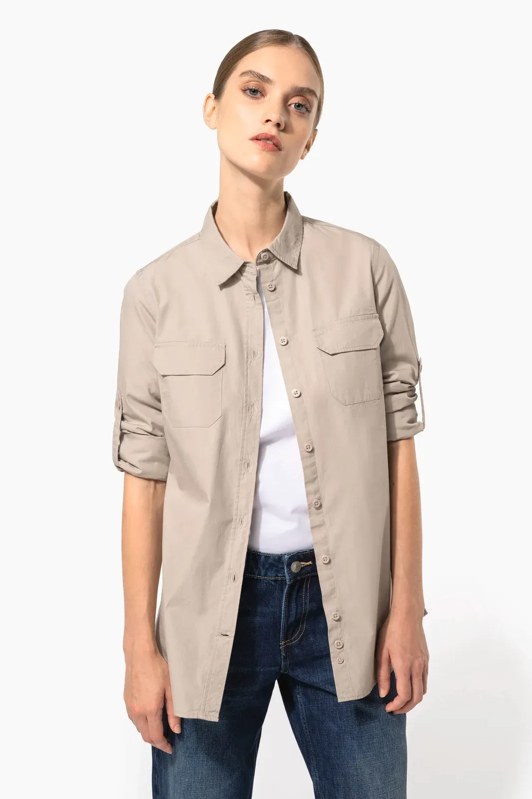 Ladies' long sleeved safari shirt