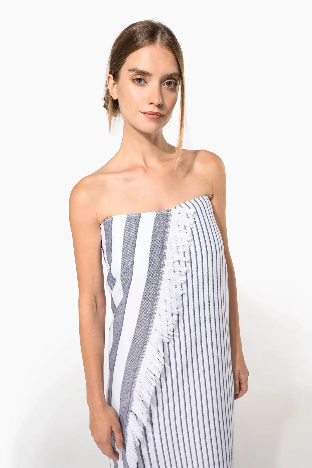 Fouta rayée avec franges