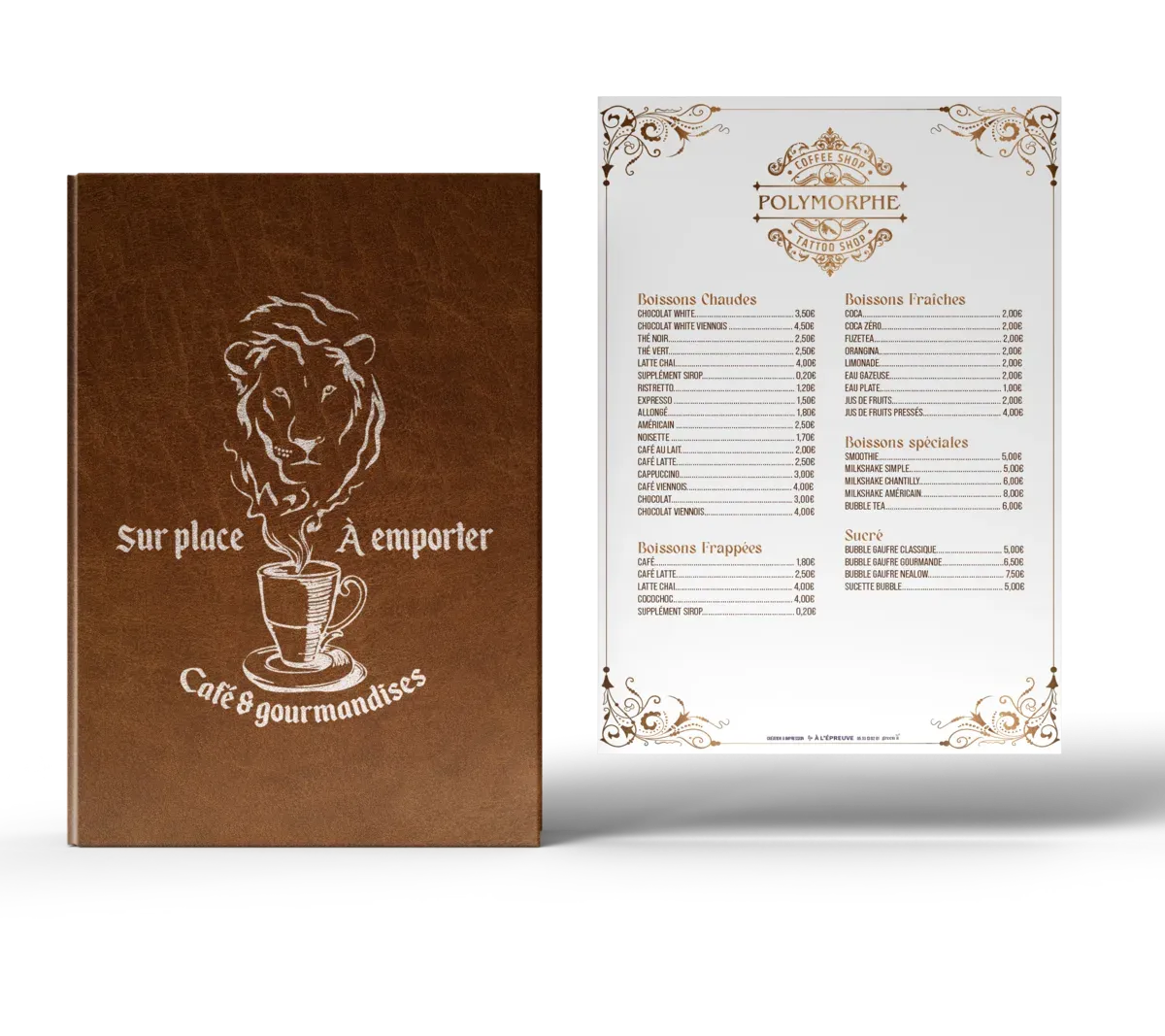 Menu restaurant plastifié