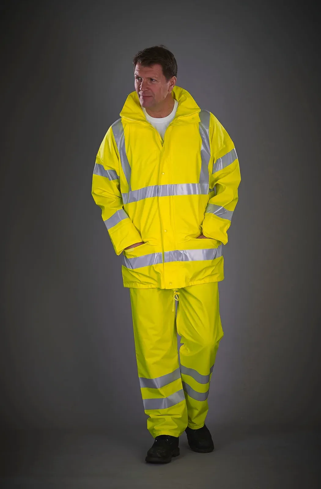 Hi-vis Soft Flex breathable rain trousers