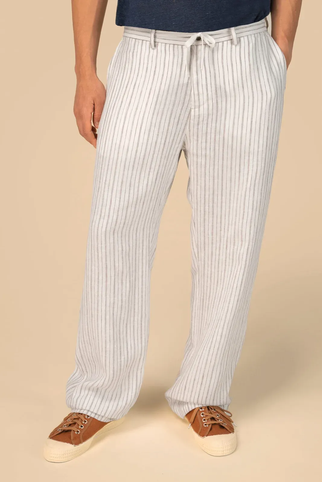Men's Striped Linen Trousers