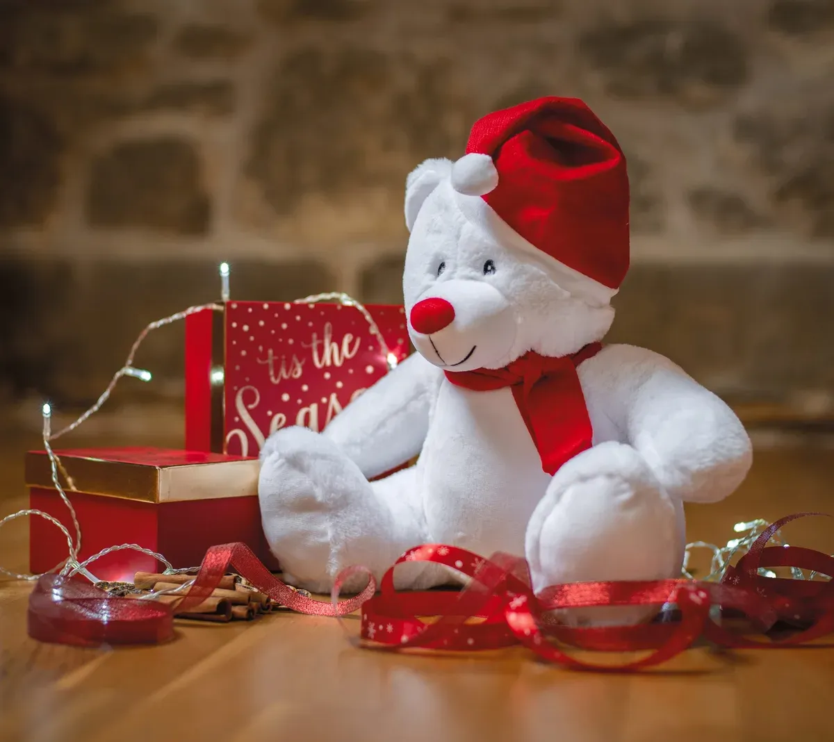 Peluche zippée ours de Noël