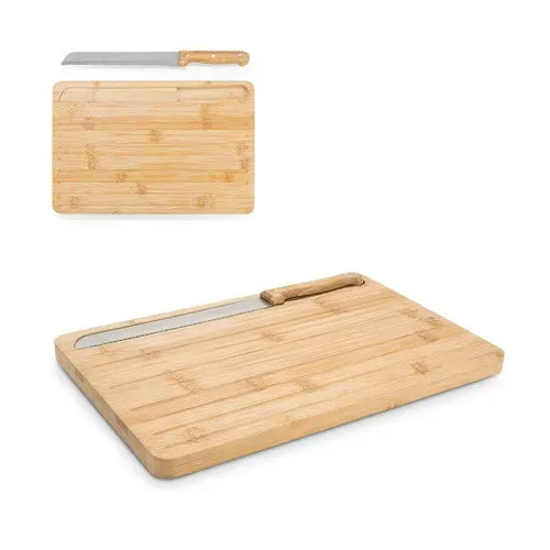 CATCHER. Bamboo bread board with knife included