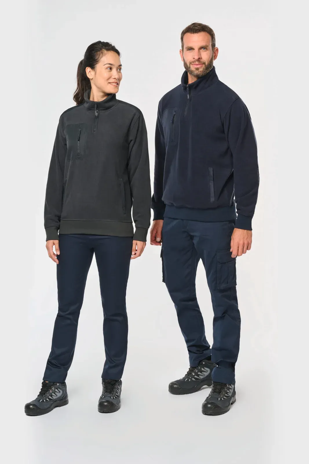 Eco-friendly zip-neck fleece, unisex