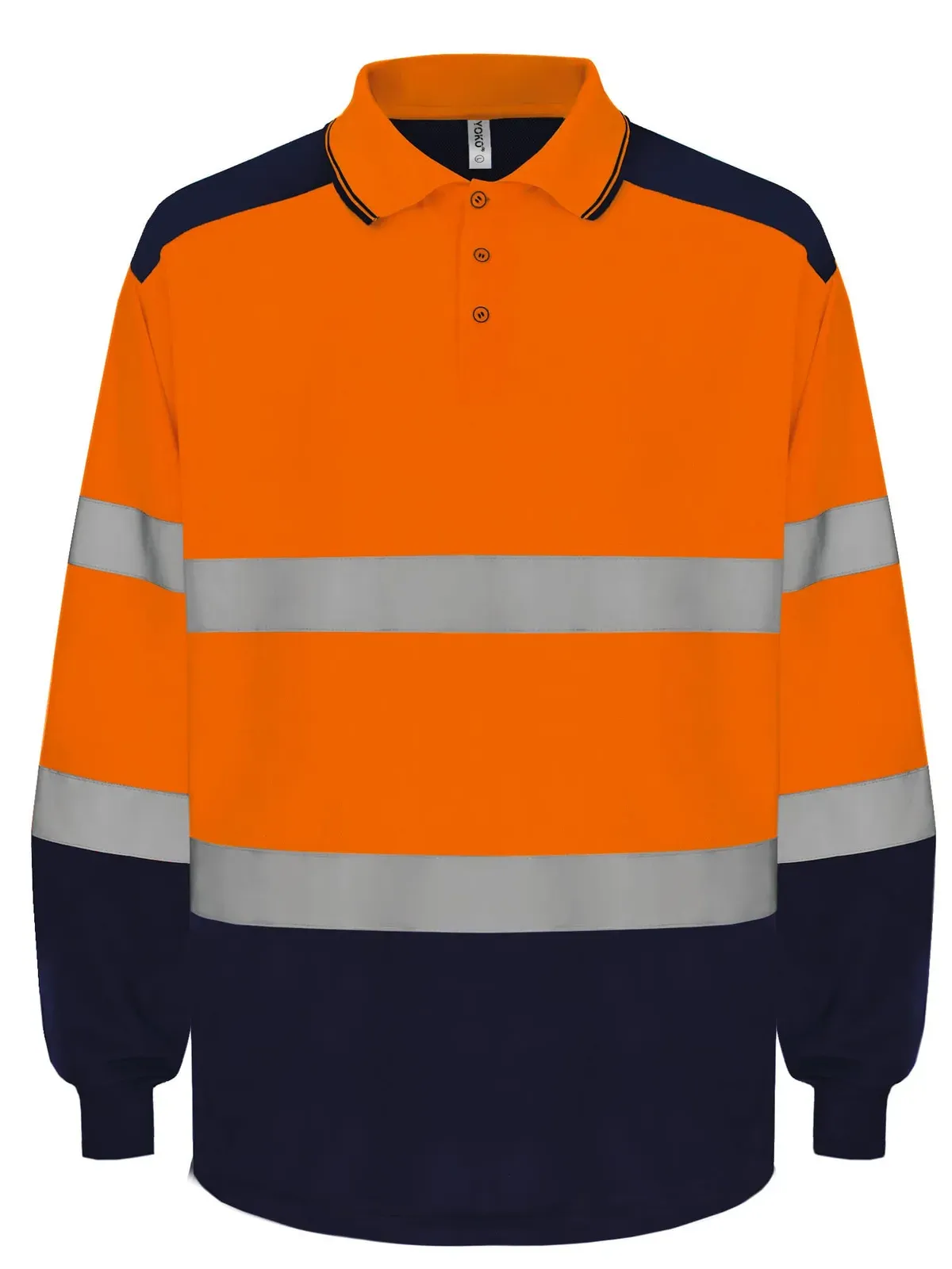 Polo bicolore manches longues haute visibilité
