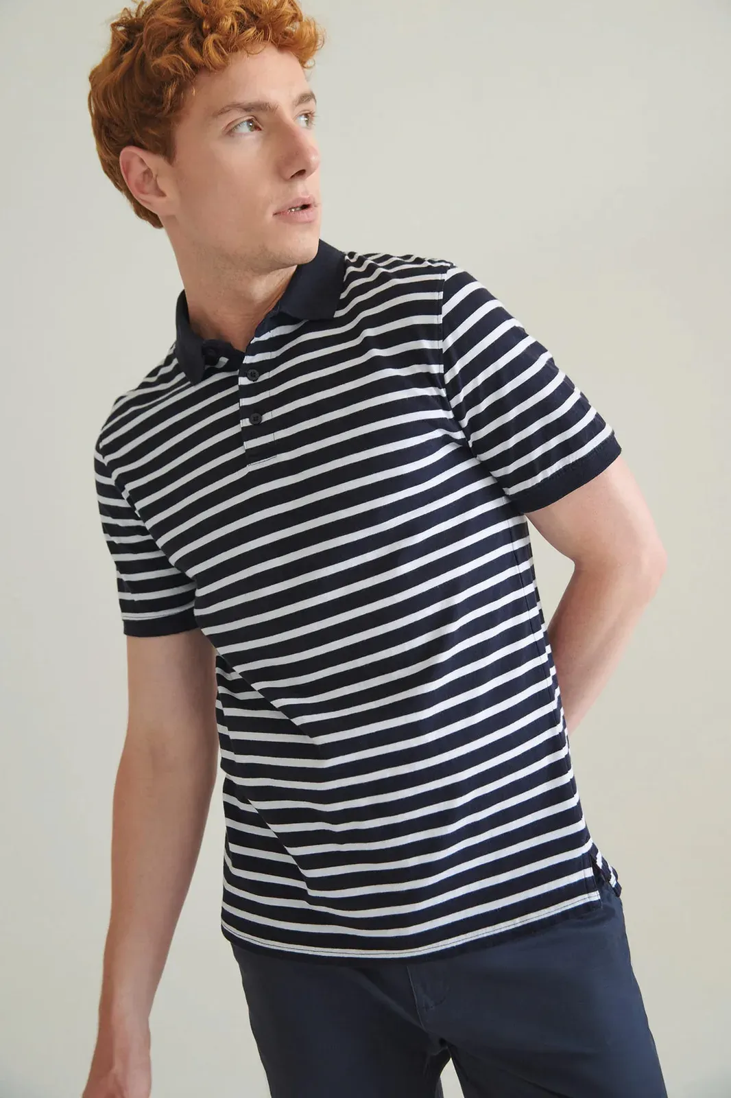 Polo de punto jersey a rayas
