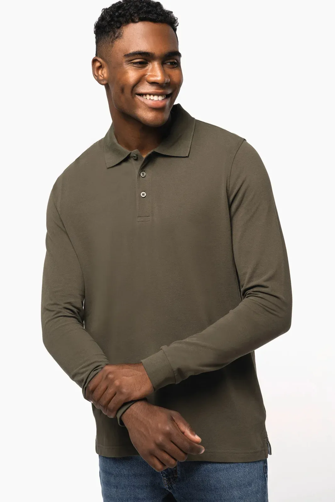 Men's long-sleeved polo shirt