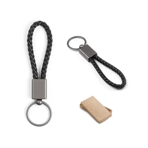 KETCHUM. Rectangular key holder with braided polyester cord (21% recycled) and polyurethane (79% recycled)