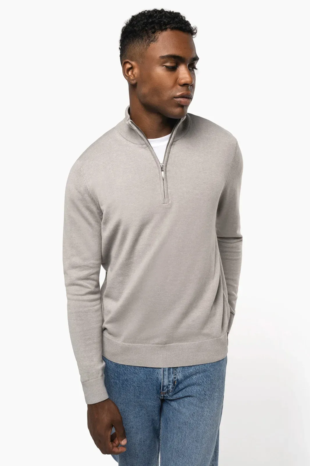Men's zip neck jumper