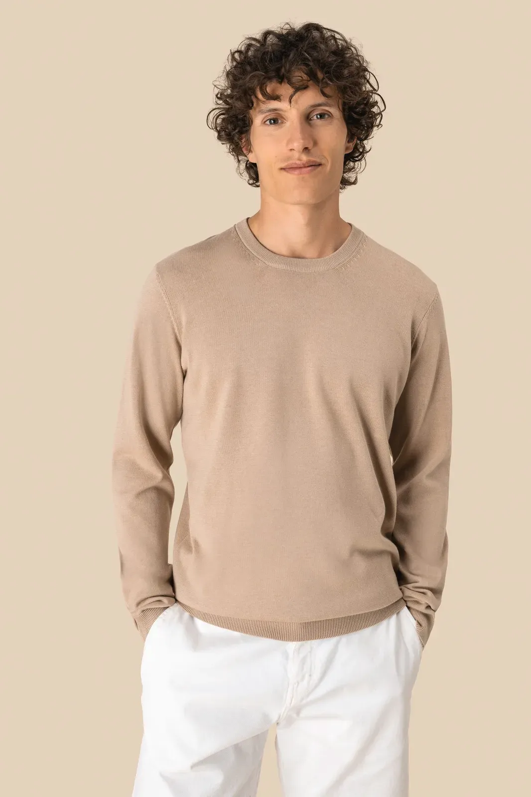 Jersey ecorresponsable de cuello redondo de hombre