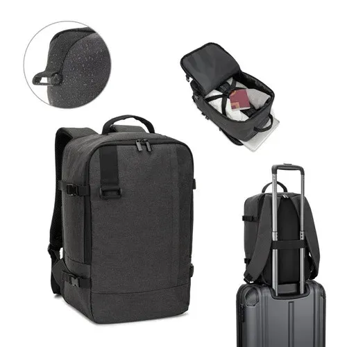 CIES. Backpack made from high-density 600D recycled polyester, meeting airline size requirements